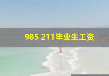 985 211毕业生工资